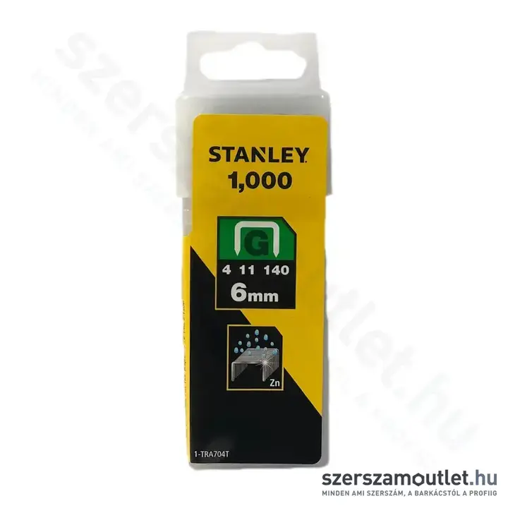 STANLEY Tűzőkapocs G típusú 6x10,6mm (1000db/doboz) (1-TRA704T)