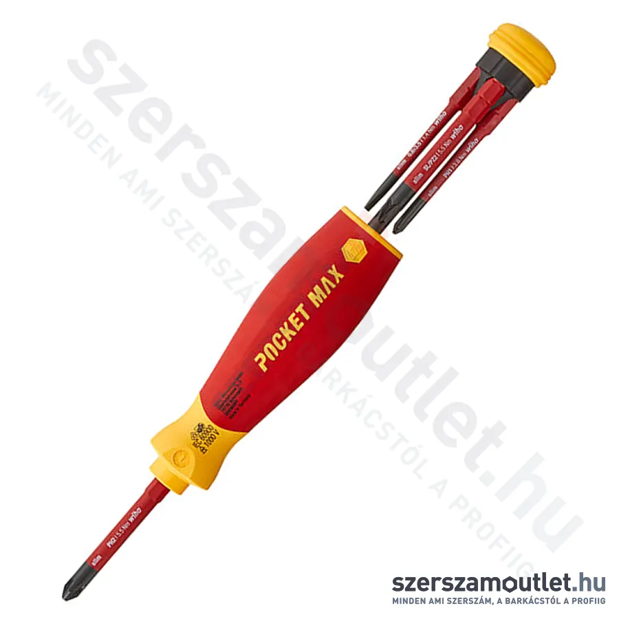 WIHA PocketMax Electric VDE csavarhúzó és bittartó készlet 4+1 részes (SB283109040/No.45296)