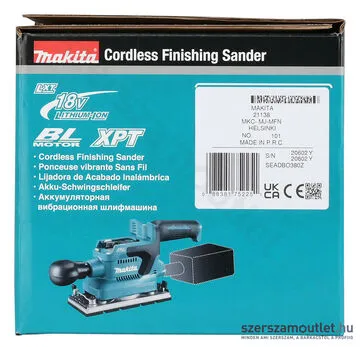 MAKITA DBO380Z Akkus rezgőcsiszoló (18V/93x228mm) (Akku és töltő nélkül!)