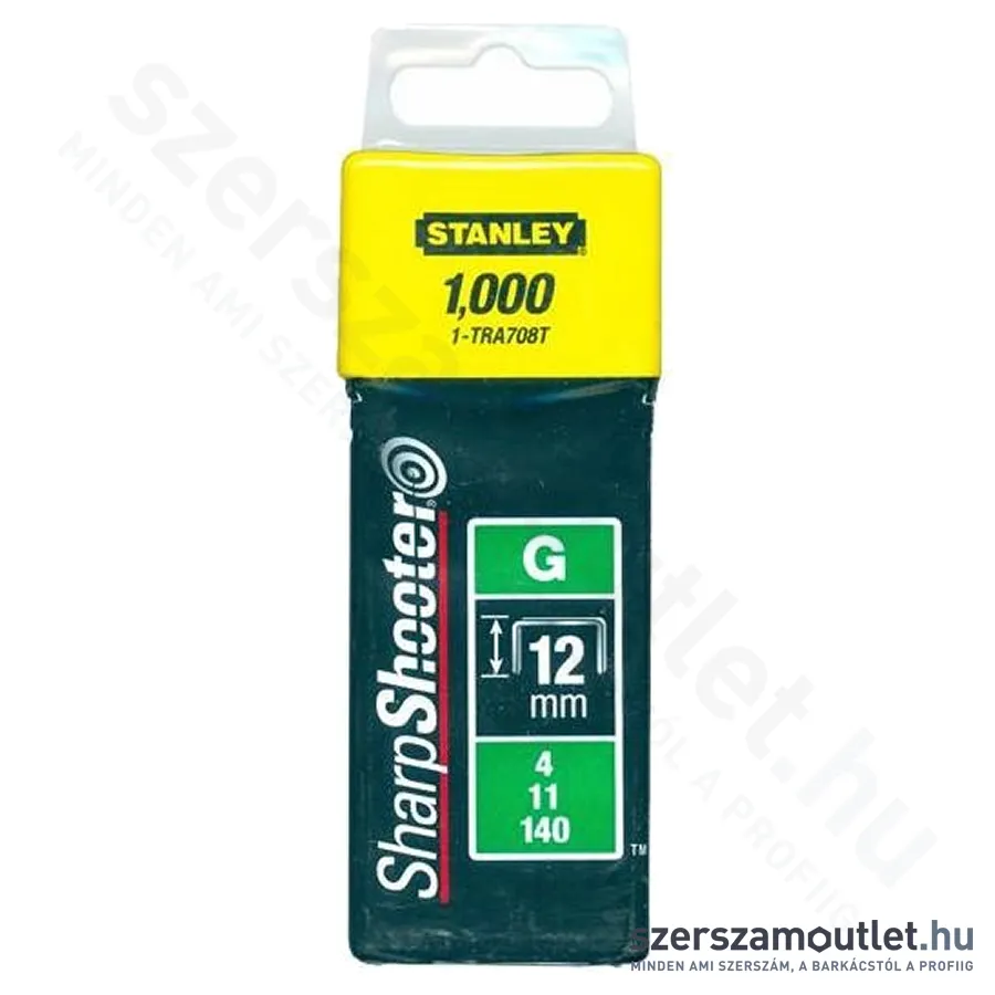 STANLEY Tűzőkapocs G típusú 12x10,6mm (1000db/doboz) (1-TRA708T)