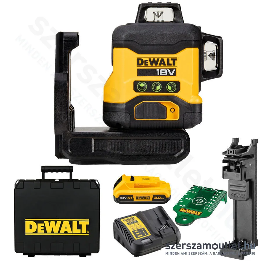 DEWALT DCLE34031D1-QW 3X360 Zöld keresztlézer (1x2.0Ah/18V)