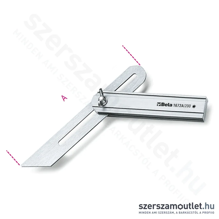 BETA 1672A Állítható szögsablon csúszó szárral 300mm, krómozott acél, alumínium