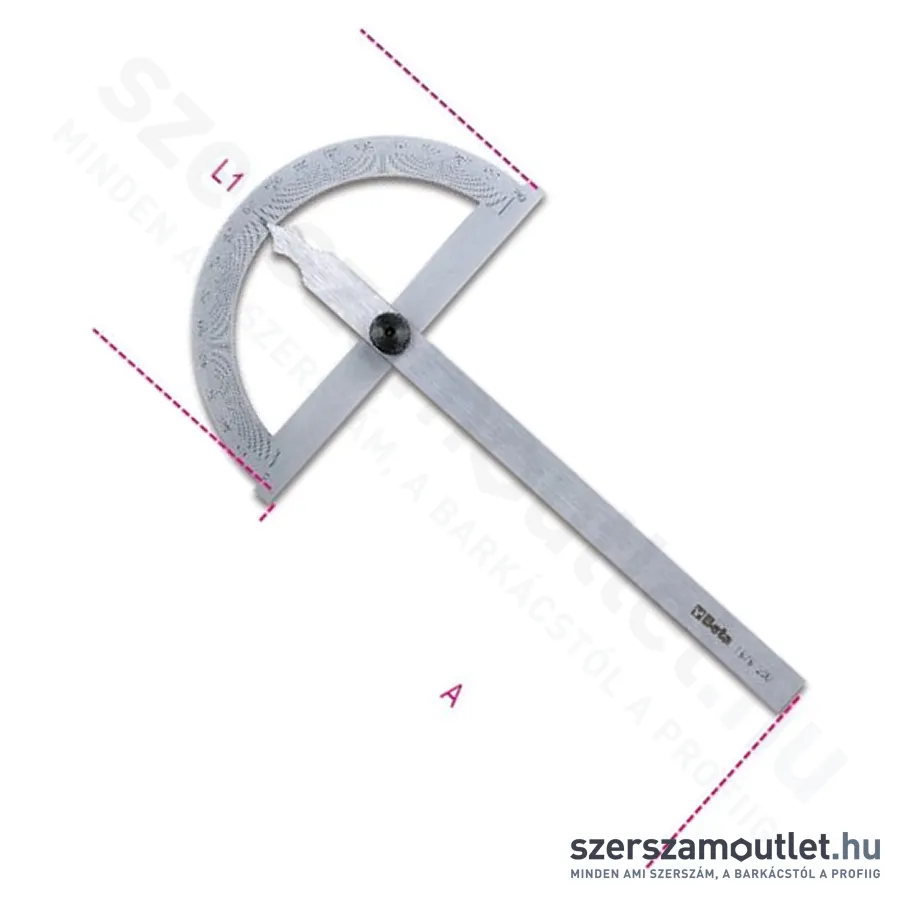 BETA 1676 Szögmérő 210x150mm, rozsdamentes acél