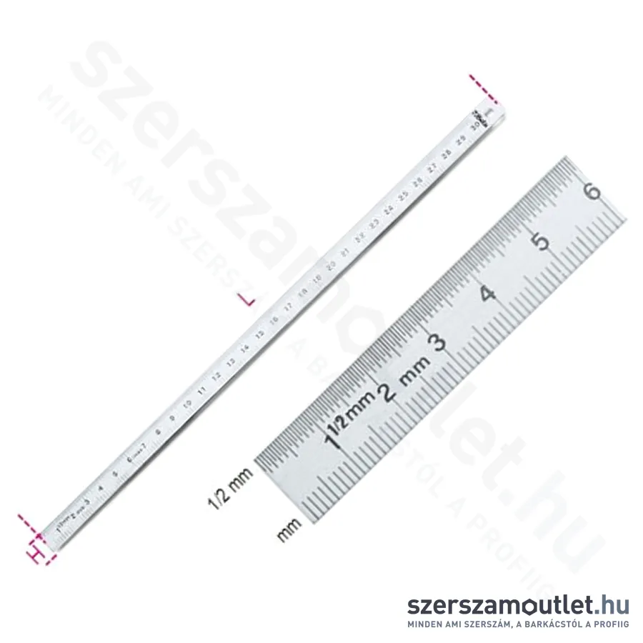 BETA 1682 Rugalmas skálás vonalzó, rozsdamentes acélból 13x250mm
