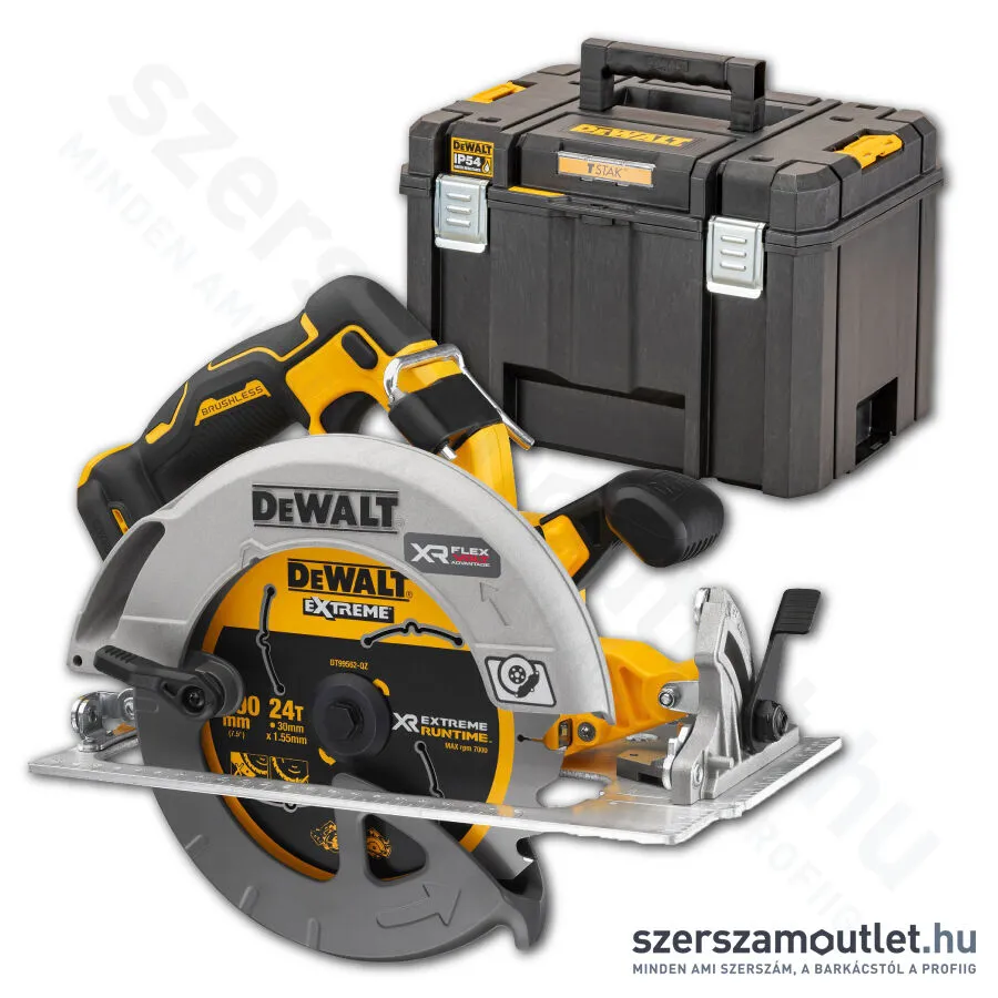 DEWALT DCS573NT-XJ Akkus szénkefementes körfűrész TSTAK kofferben (18V) (Akku és töltő nélkül)
