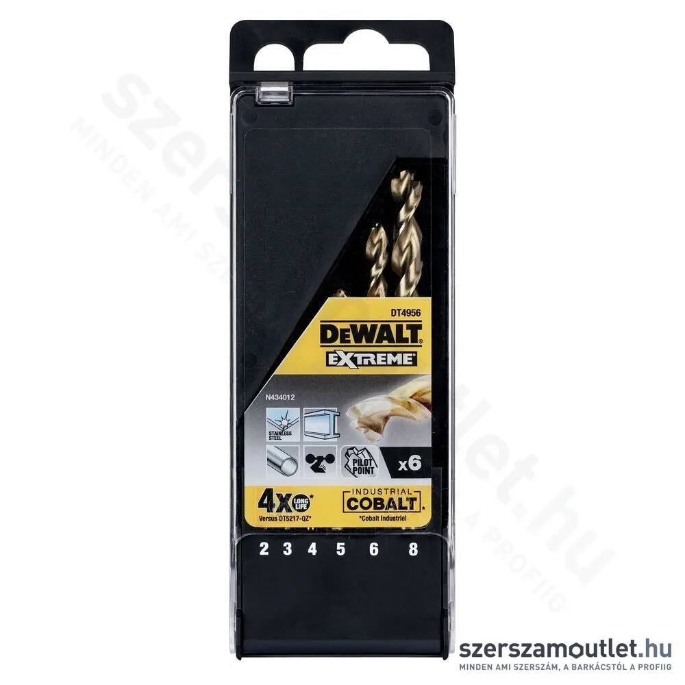 DEWALT HSS-E Co8 Csigafúró készlet 2-8mm 6db-os (DT4956-QZ)
