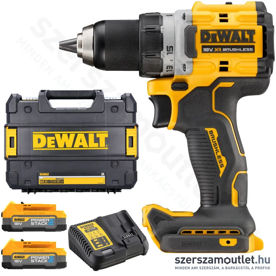 DEWALT DCD800E2T-QW Akkus fúrócsavarozó TStak kofferben (90Nm, 2xPowerStack™)
