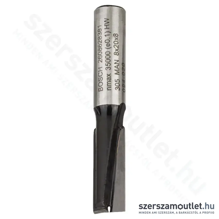 BOSCH Standard for Wood horonymaró (2 vágóél) ø 8 mm, D 8 mm, L 20 mm, G 51 mm