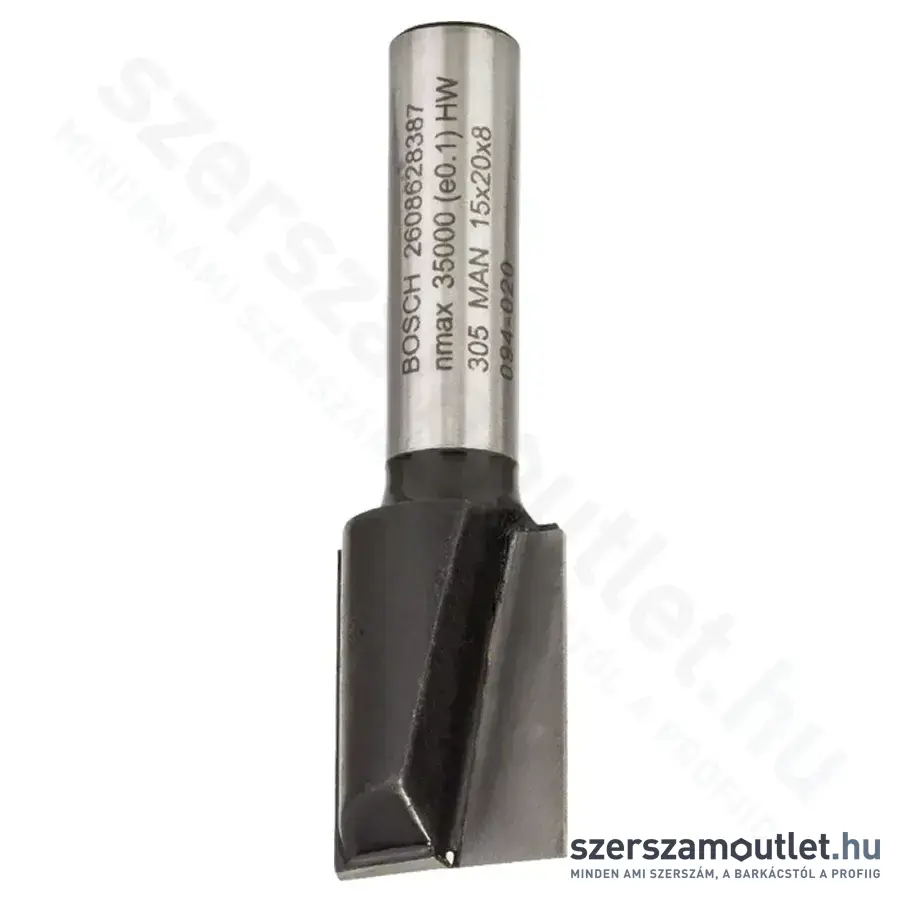 BOSCH Standard for Wood horonymaró (2 vágóél) ø 8 mm, D 15 mm, L 20 mm, G 51 mm