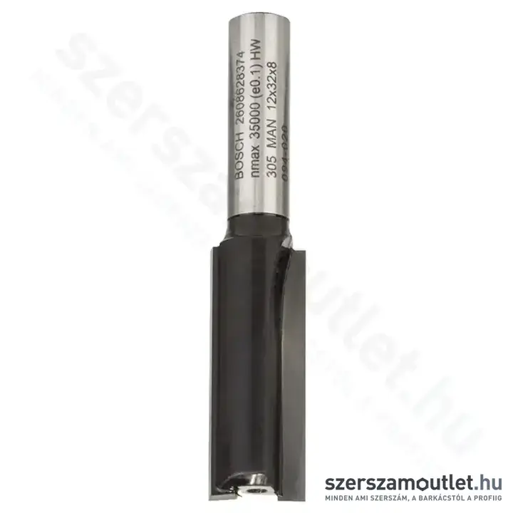 BOSCH Standard for Wood horonymaró (2 vágóél, hosszú) ø 8 mm, D 12 mm, L 32 mm, G 62 mm