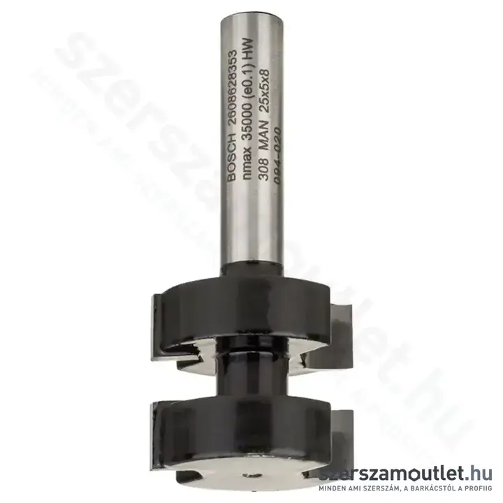 BOSCH Standard for Wood keményfém eresztékmaró (2 vágóél) ø 8 mm, D 25 mm, L 5 mm, G 58 mm
