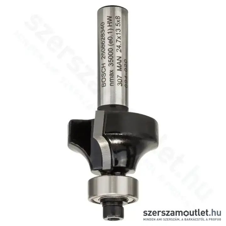 BOSCH Standard for Wood keményfém lekerekítő maró (2 vágóél) ø 8 mm, R1 6 mm, L 13,2 mm, G 53 m