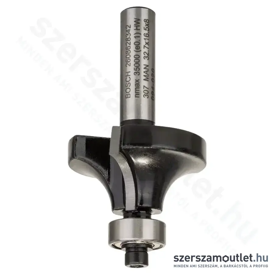 BOSCH Standard for Wood keményfém lekerekítő maró (2 vágóél) ø 8 mm, R1 10 mm, L 16,5 mm, G 57