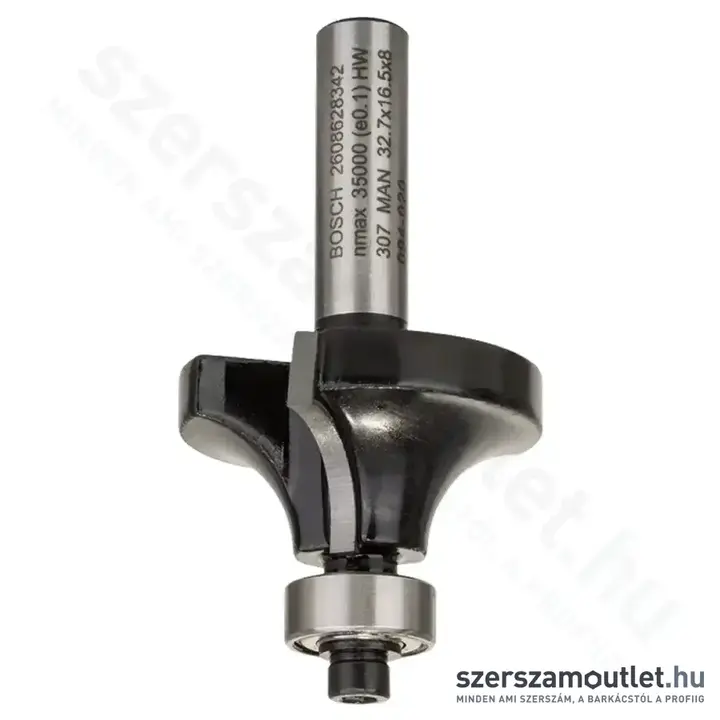 BOSCH Standard for Wood keményfém lekerekítő maró (2 vágóél) ø 8 mm, R1 10 mm, L 16,5 mm, G 57