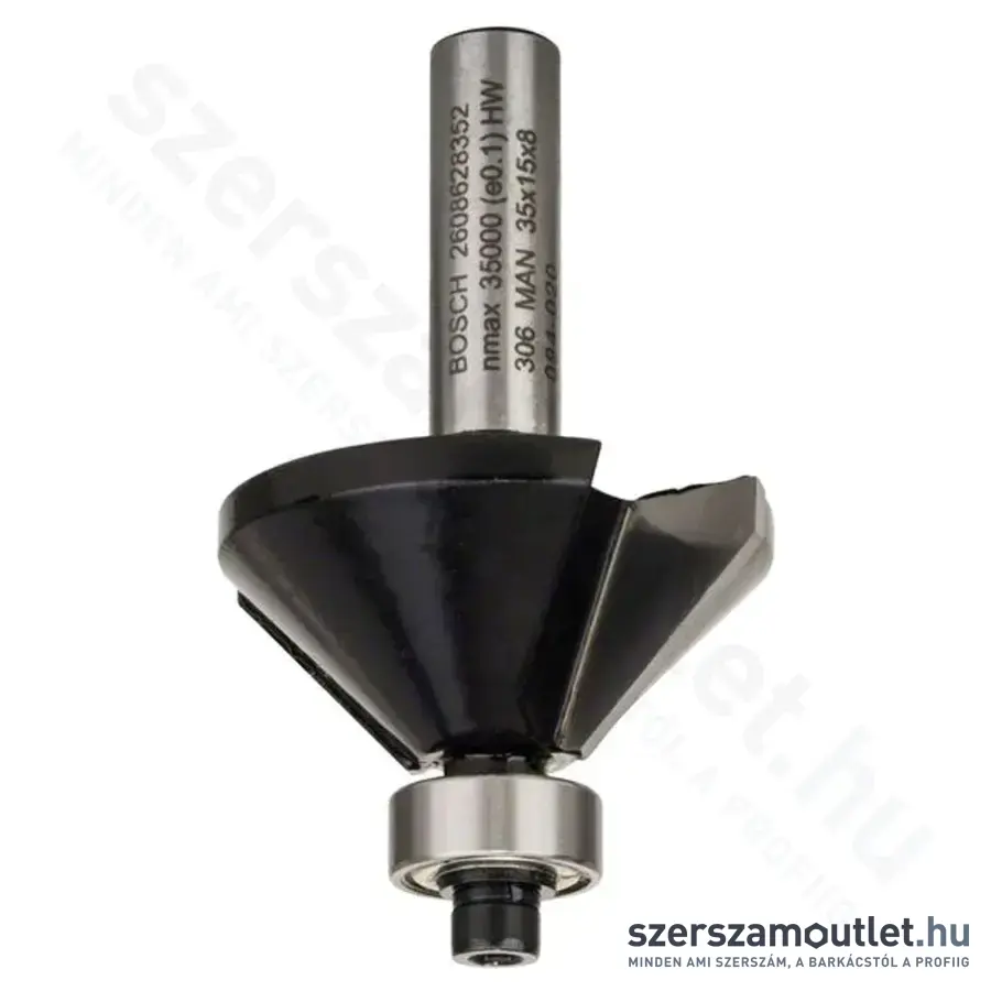 BOSCH Standard for Wood kúpos élmaró vezető golyóscsapággyal (2 vágóél) ø 8 mm, B 11 mm, L 15 m