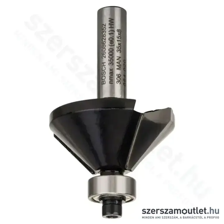 BOSCH Standard for Wood kúpos élmaró vezető golyóscsapággyal (2 vágóél) ø 8 mm, B 11 mm, L 15 m
