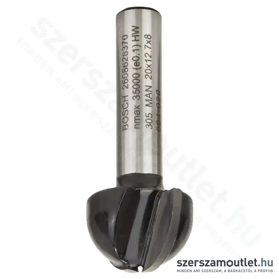 BOSCH Standard for Wood keményfém homorulatmaró (2 vágóél) ø 8 mm, R1 10 mm, D 20 mm, L 12,4 mm