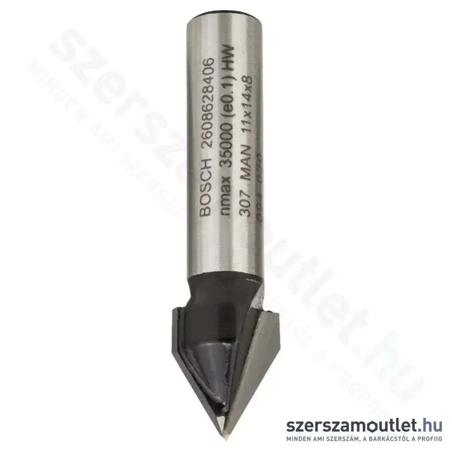 BOSCH Standard for Wood keményfém V-horonymaró (2 vágóél) ø 8 mm, D 11 mm, L 14 mm, G 45 mm, 60
