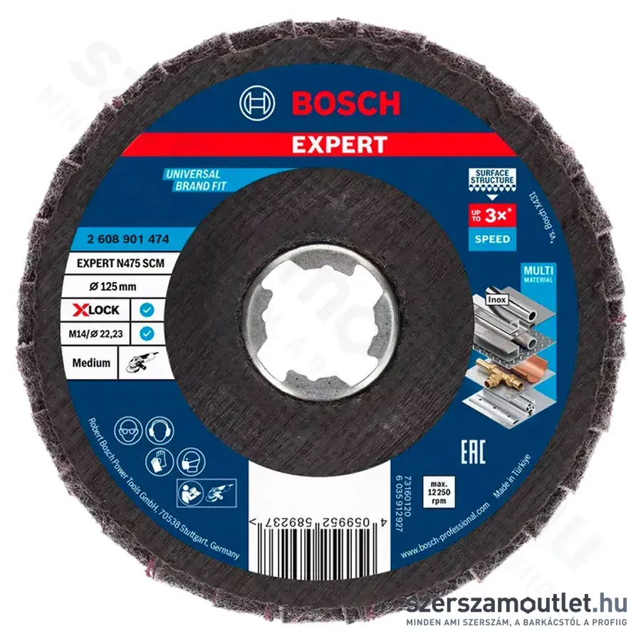 BOSCH Expert N475 SCM X-LOCK Legyezőtárcsa, közepes 125/15mm (2608901474)