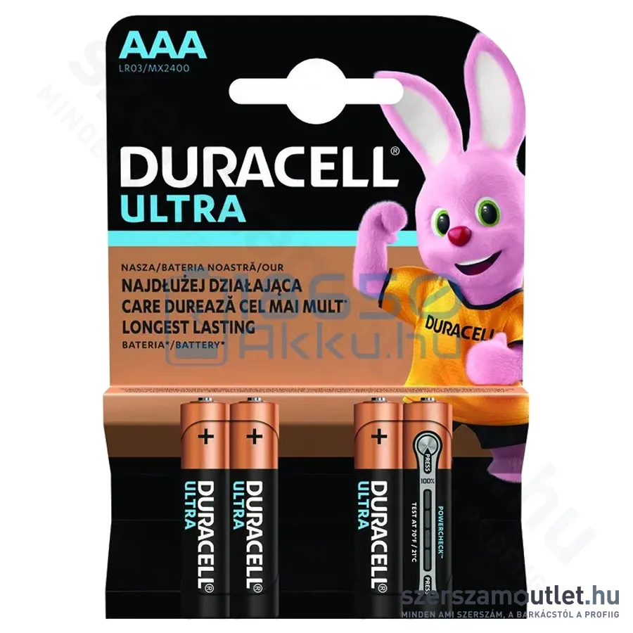 DURACELL Ultra Power Alkáli Ceruza Elem AAA 4db (DUPAAA)