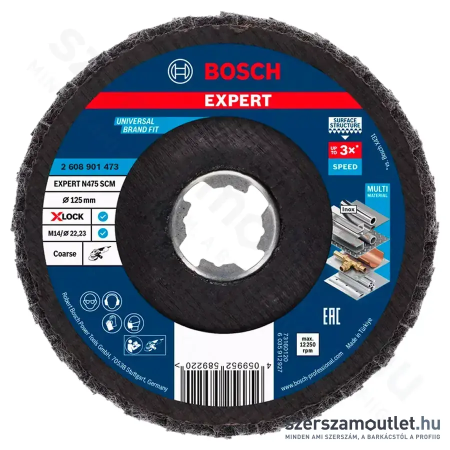 BOSCH Expert N475 SCM X-LOCK Legyezőtárcsa, durva 125/15mm (2608901473)