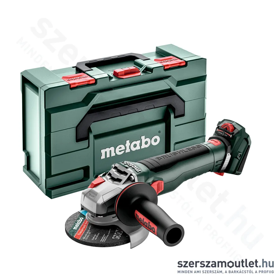 METABO WVB 18 LT BL 11-125 Quick Akkus szénkefementes sarokcsiszoló,lágyindítás(Akku és töltő nélkül