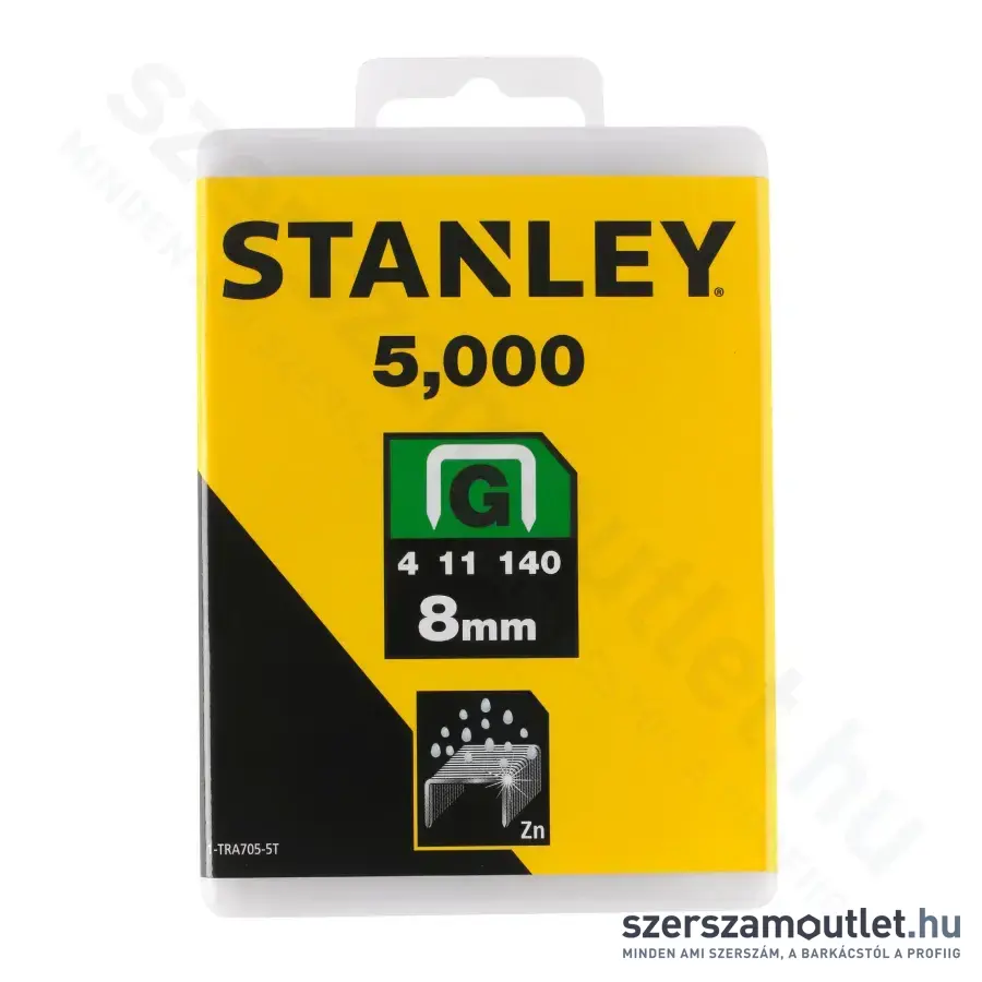 STANLEY Tűzőkapocs G típusú/8 mm/5000 db (1-TRA705-5T)