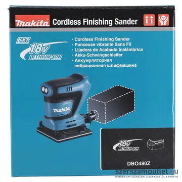 MAKITA DBO480Z Akkus rezgőcsiszoló (18V/93x228mm) (Akku és töltő nélkül!)