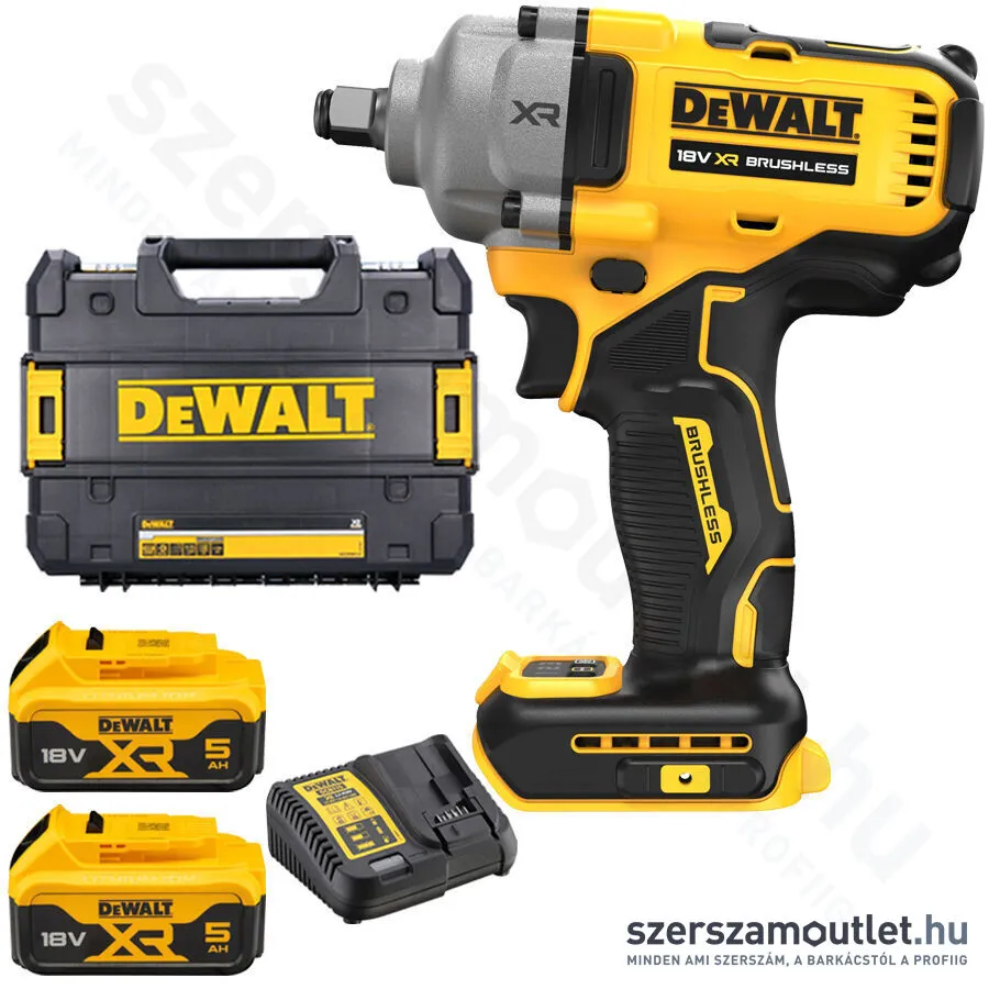 DEWALT DCF891P2T Akkus szénkefementes ütvecsavarozó 18V (2x5AhXR Li-Ion akku és töltő)