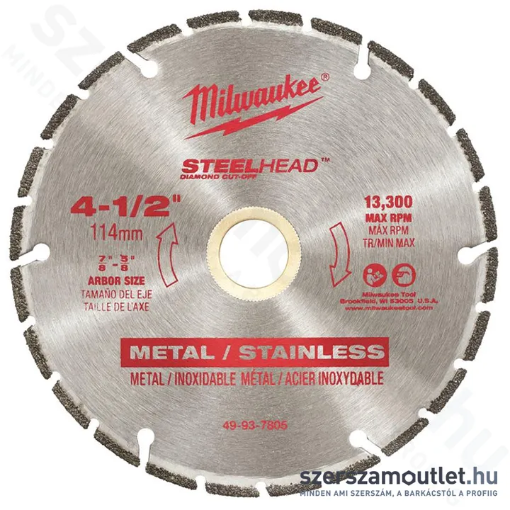 MILWAUKEE STEELHEAD Gyémánt vágótárcsa 115mm (4932492014)