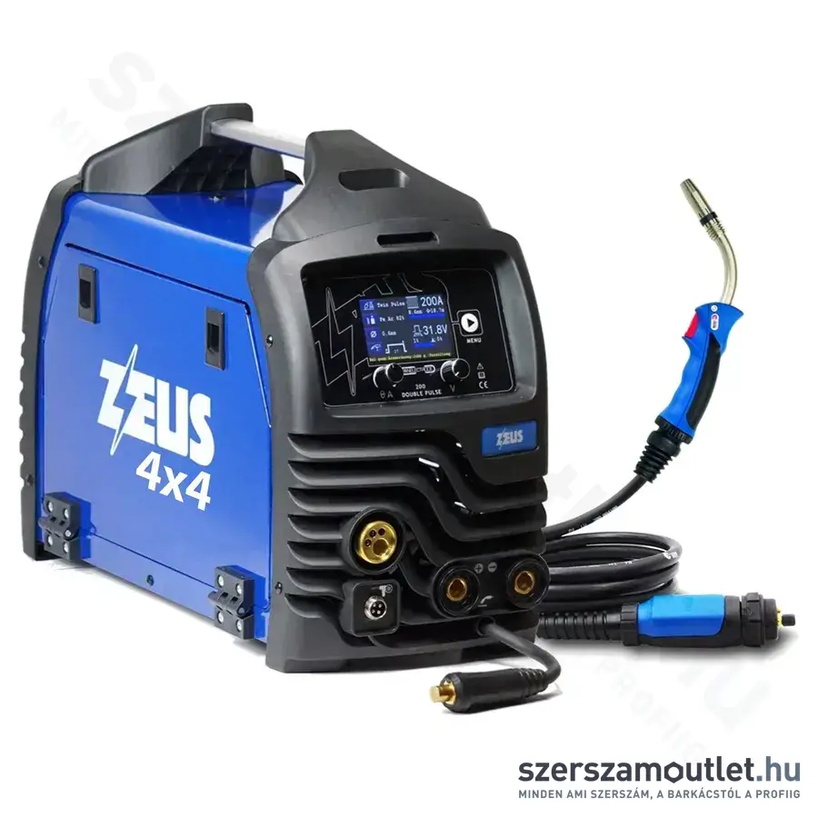 PANELECTRODE ER 23 ZEUS 200 LCD DUBLE PULSE inverteres hegesztőgép + BINZEL ABIMIG MB24KD kábel