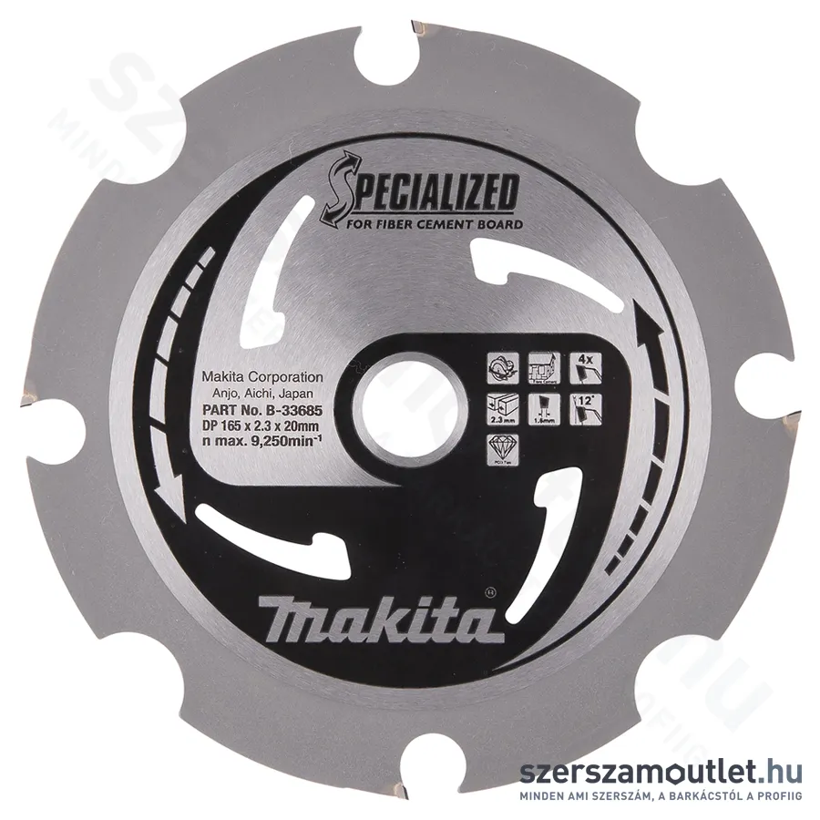 MAKITA SPECIALIZED (BETONROST LAP) Körfűrésztárcsa 165x20mm Z4 (B-33685)