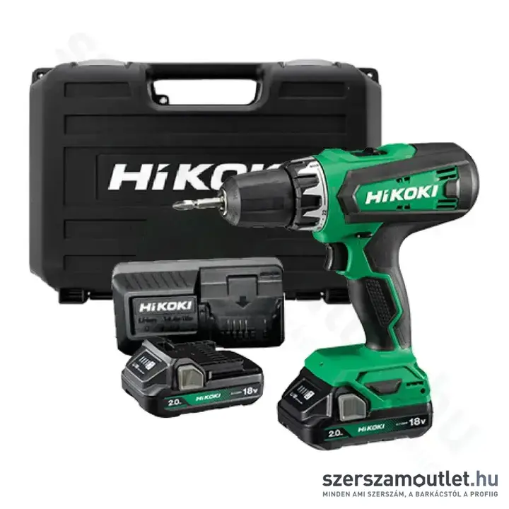 HIKOKI DS18DF Akkus fúró-csavarbehajtó kofferben (2x2,0Ah/18V)