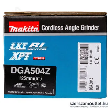 MAKITA DGA504Z Akkus szénkefementes sarokcsiszoló (18V/125mm) (Akku és töltő nélkül!)