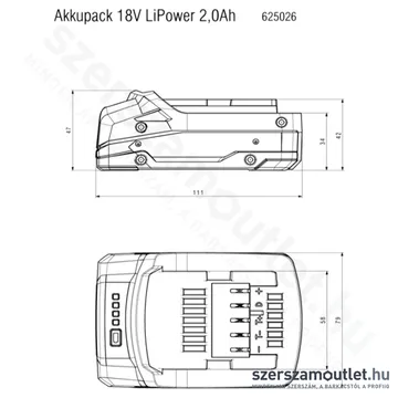 METABO Li-Power akkuegység CAS (18V/2,0Ah)