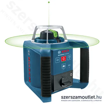 BOSCH GRL 300 HVG Forgólézer + vevő +távirányító +állvány +léc +koffer (ZÖLD) (061599404B)