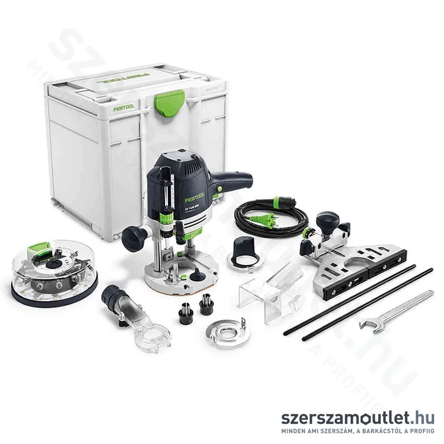 FESTOOL OF 1400 EBQ-Plus felsőmaró + Box-OF-S 8/10x HW (1400W/6-12,7mm) (576540)