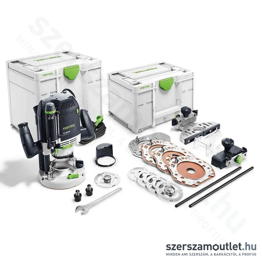 FESTOOL OF 2200 EB-Set felsőmaró systainer-ben + tartozék Systainer (2200W/6-12,7mm)