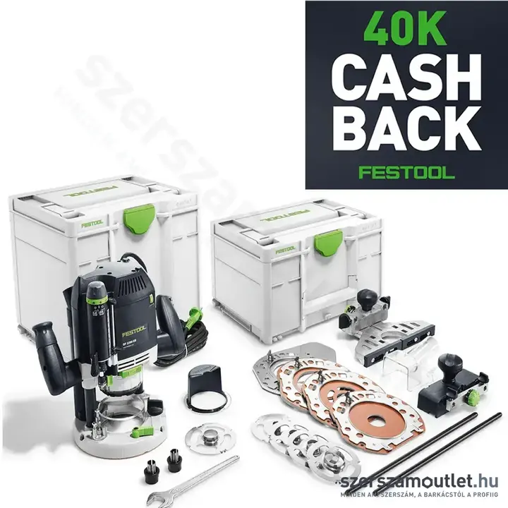 FESTOOL OF 2200 EB-Set felsőmaró systainer-ben + tartozék Systainer (2200W/6-12,7mm) CASHBACK