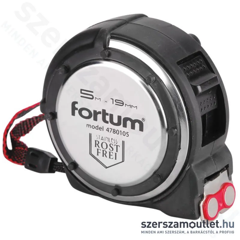 FORTUM Mérőszalag rozsdamentes acél ház 5mx19mm