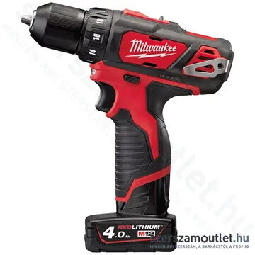 MILWAUKEE M12 BDD-402C Akkus fúró-csavarbehajtó kofferben (38Nm/2x4,0Ah/12V) (4933441925)