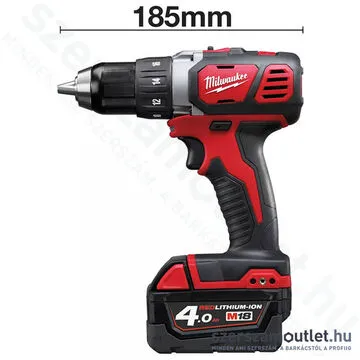 MILWAUKEE M18 BDD-402C Akkus fúró-csavarbehajtó kofferben (60Nm/2x4,0Ah/18V) (4933443565)