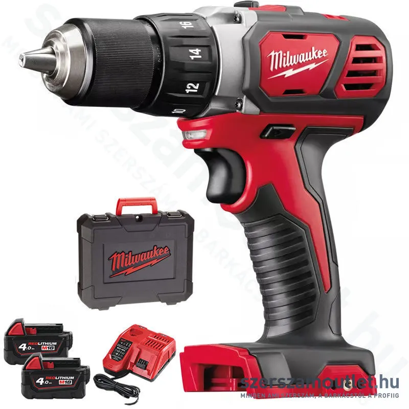 MILWAUKEE M18 BDD-402C Akkus fúró-csavarbehajtó kofferben (60Nm/2x4,0Ah/18V) (4933443565)