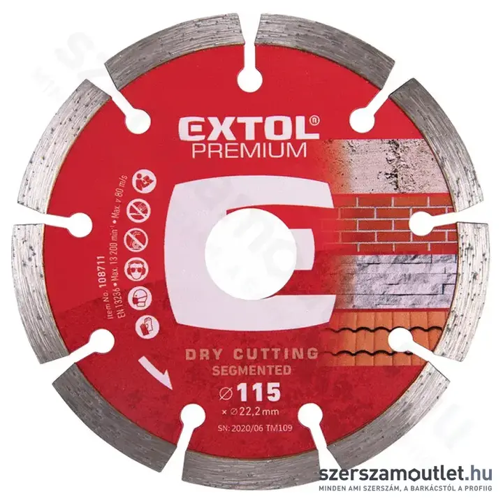 EXTOL Gyémánttárcsa szegmenses 115mm