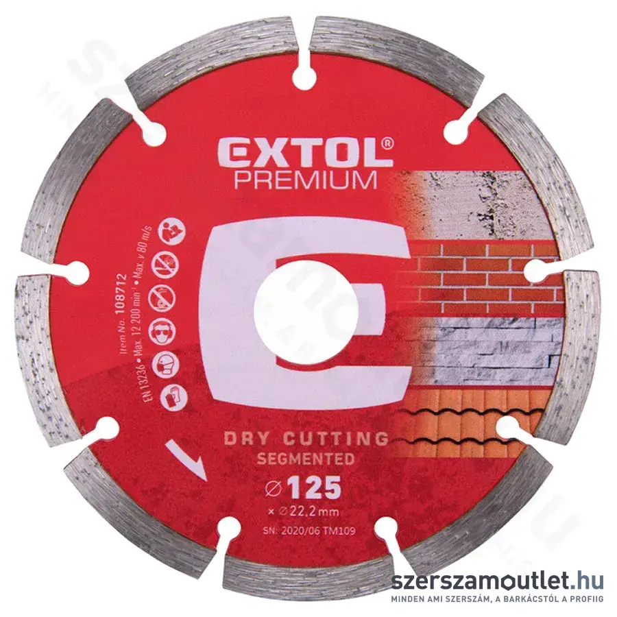 EXTOL Gyémánttárcsa szegmenses 125mm