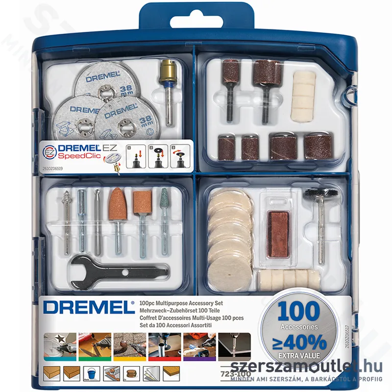 DREMEL Többcélú tartozék készlet 100 részes (723) (2615S723JA)