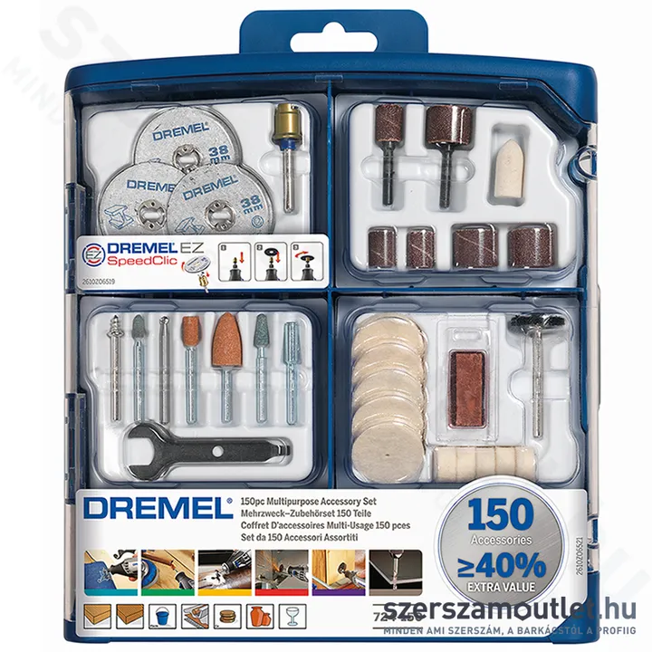 DREMEL Többcélú tartozék készlet 150 részes (724) (2615S724JA)