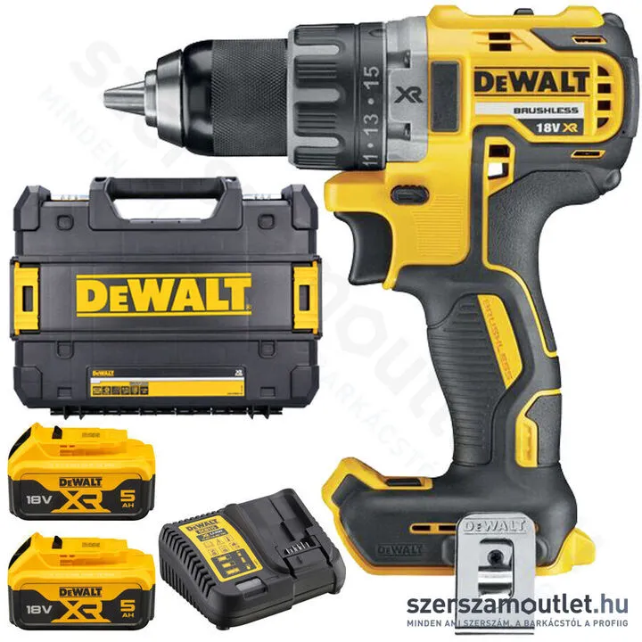 DEWALT DCD791P2-QW Szénkefementes akkus fúró-csavarbehajtó TSTAK kofferben (18V/2x5,0Ah)