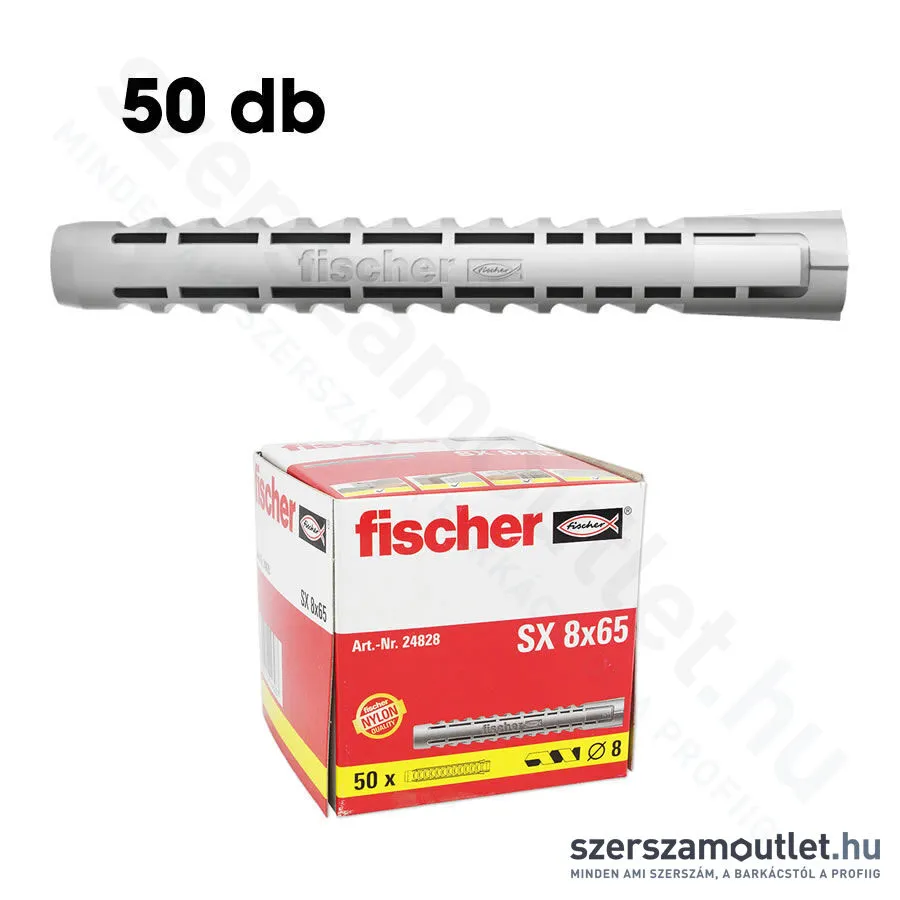 FISCHER SX Műanyag dübel 8x65mm perem nélkül [50db/doboz] (24828)