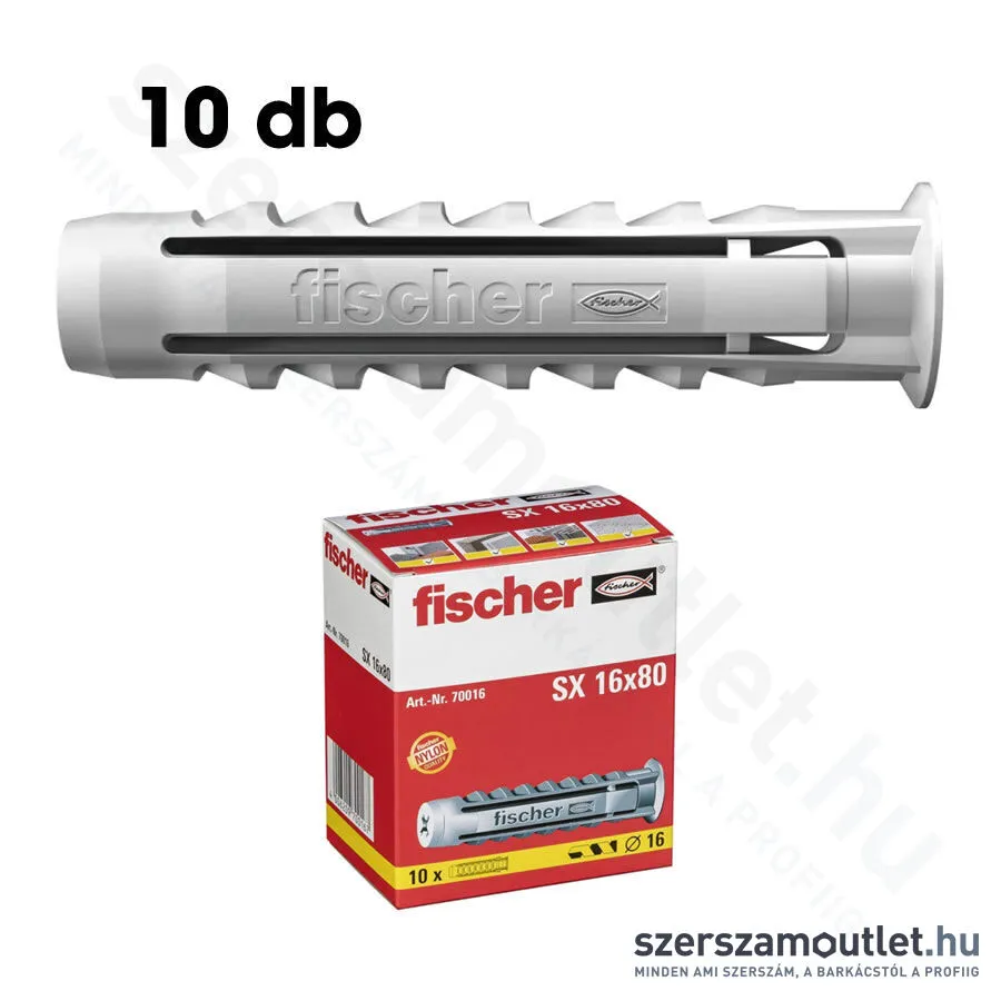 FISCHER SX Műanyag dübel 16x80mm peremmel [10db/doboz] (70016)